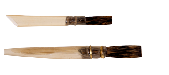blunt topped suirrel hair brushes in natural quills