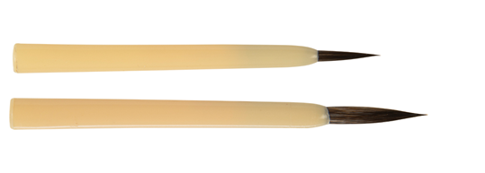 ceramic and porcelain brushes made of synthetic squirrel imitation in plastic quills