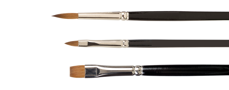 watercolor brushes made of Red Sable hair