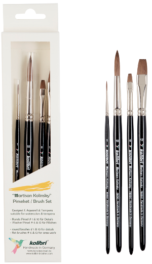 paint brush kit of 4 synthetic brushes